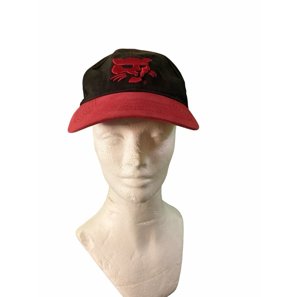 Panther Head Snapback Hat Black Red Graphic Animal Logo Y2K Streetwear Cap